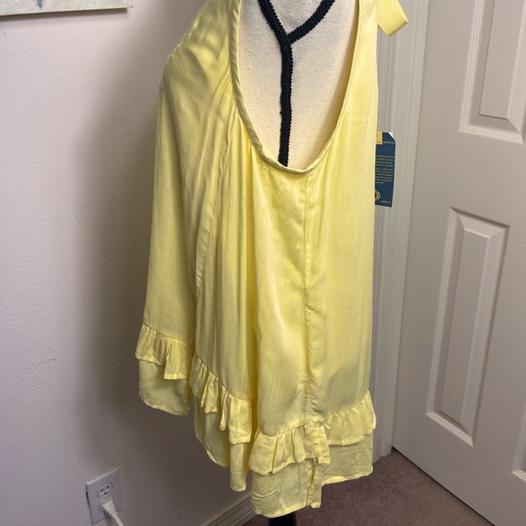 Democracy large yellow embroidery ruffle back tie - Picture 3 of 4